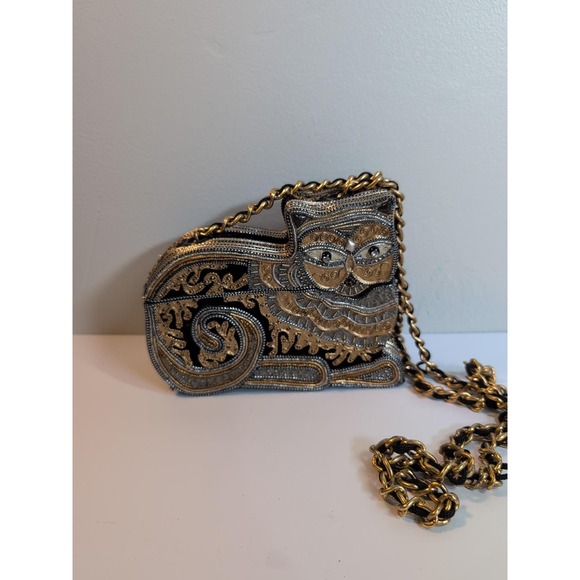 Mary Frances Handbags - Vintage Mary Frances Collectable Egyptian Cat Purse - Mixed Media Art RARE